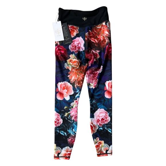 Johnny Was Active V-Yoke Studio Bee Leggings Boho Chic Size XS - Picture 6 of 11